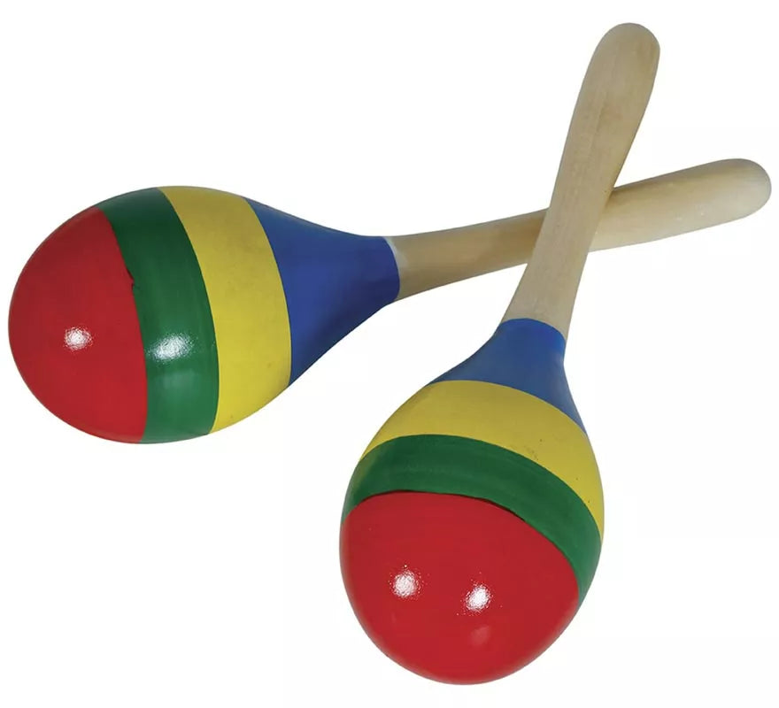 Translation missing: it.Maraca multicolor de madera de 20 cm