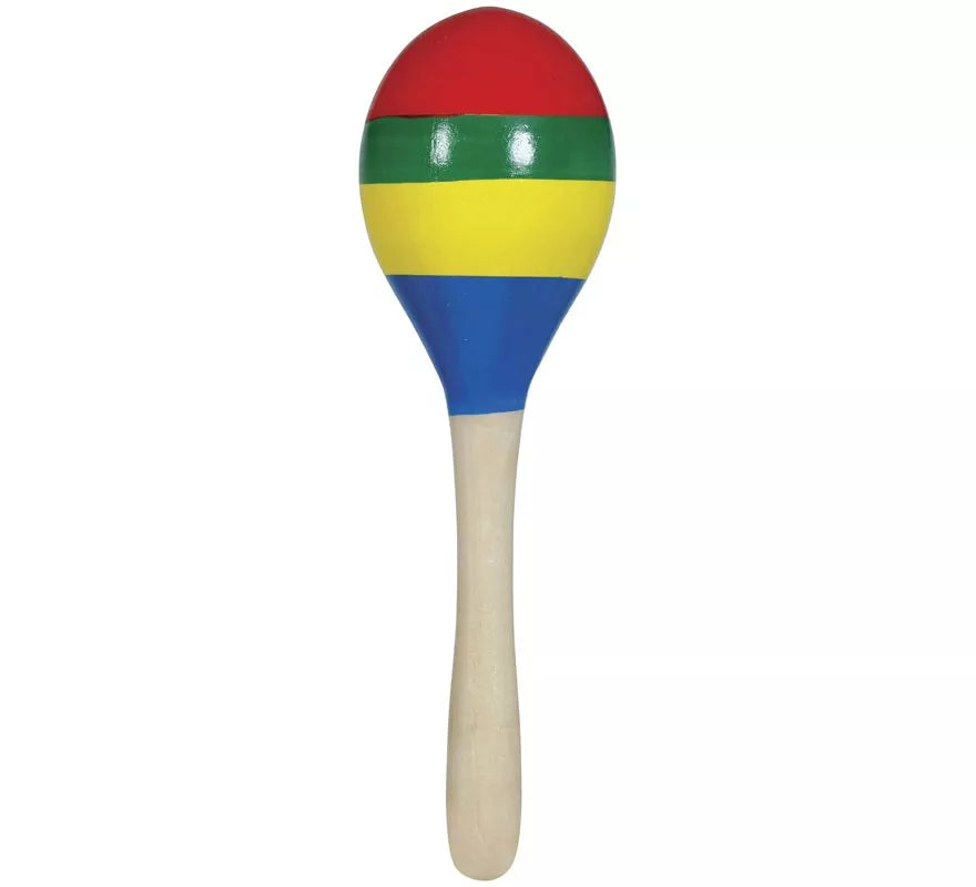Translation missing: it.Maraca multicolor de madera de 20 cm