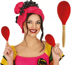 Maracas in legno rosso da 20 cm
