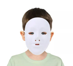Terrificante maschera di carta bianca per bambini