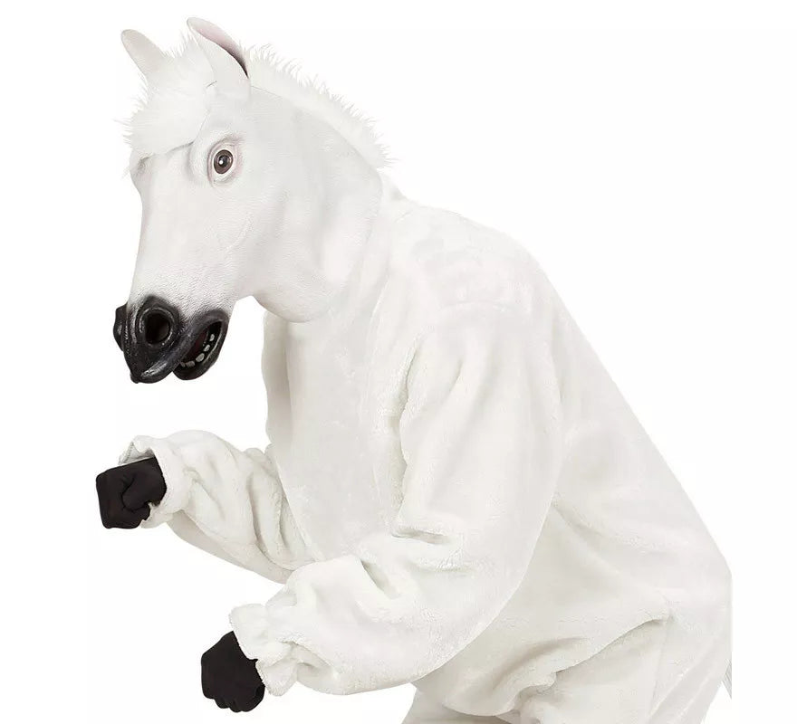 Translation missing: it.Máscara Cabeza de Caballo Blanco con pelo