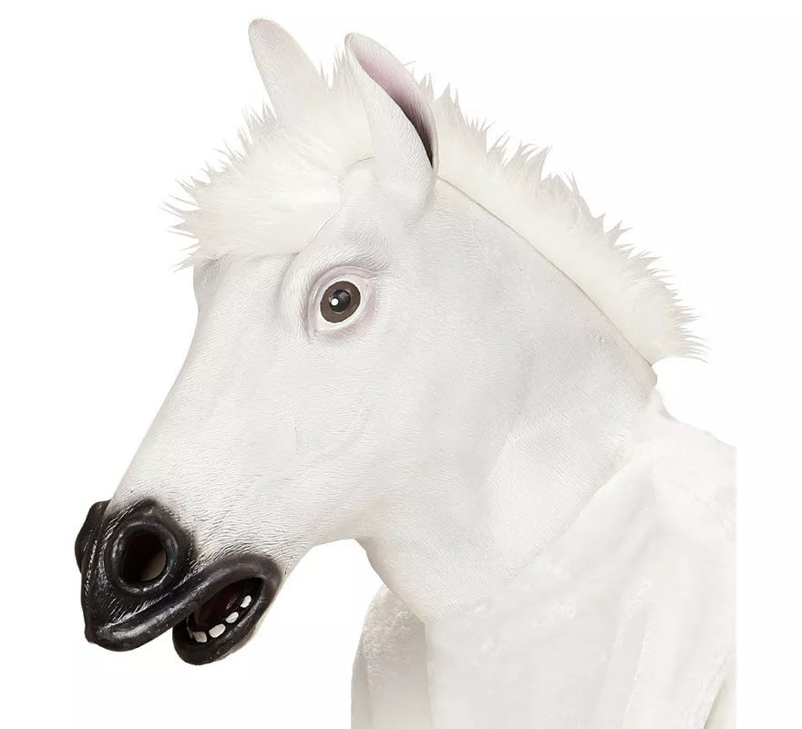 Translation missing: it.Máscara Cabeza de Caballo Blanco con pelo