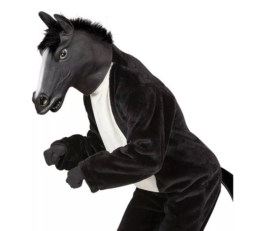 Translation missing: it.Máscara Cabeza de Caballo Negro con pelo