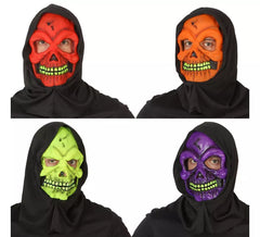 Maschera cranio con cappuccio 4 colori assortiti