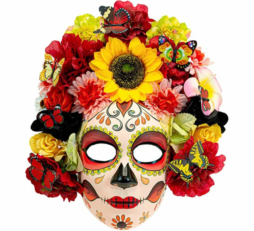 Translation missing: it.Máscara Catrina Día de Los Muertos con Flores