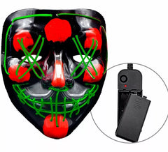 Maschera spaventosa da killer con LED verde