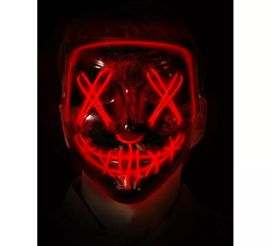 Máscara de Asesino rojo con Luz LED