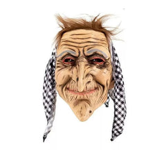 Maschera da strega in lattice con capelli castani