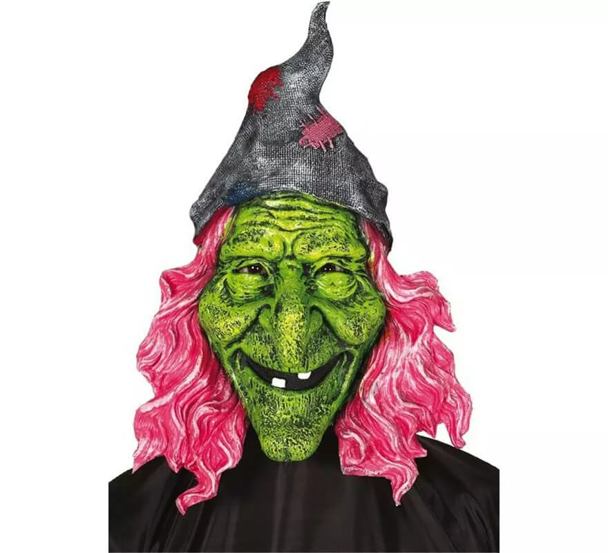 Translation missing: it.Máscara de Bruja Verde con pelo rosa