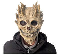 Maschera da Teschio con Corna bianca di 25x22x2 cm