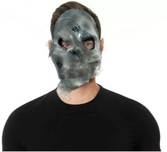 Maschera da teschio in tessuto grigio