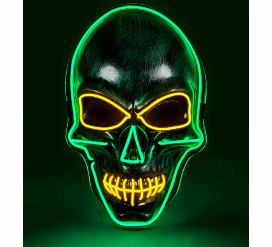Translation missing: it.Máscara de Calavera plateada con LED de Colores