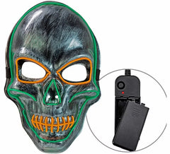 Maschera teschio argentata con LED colorati