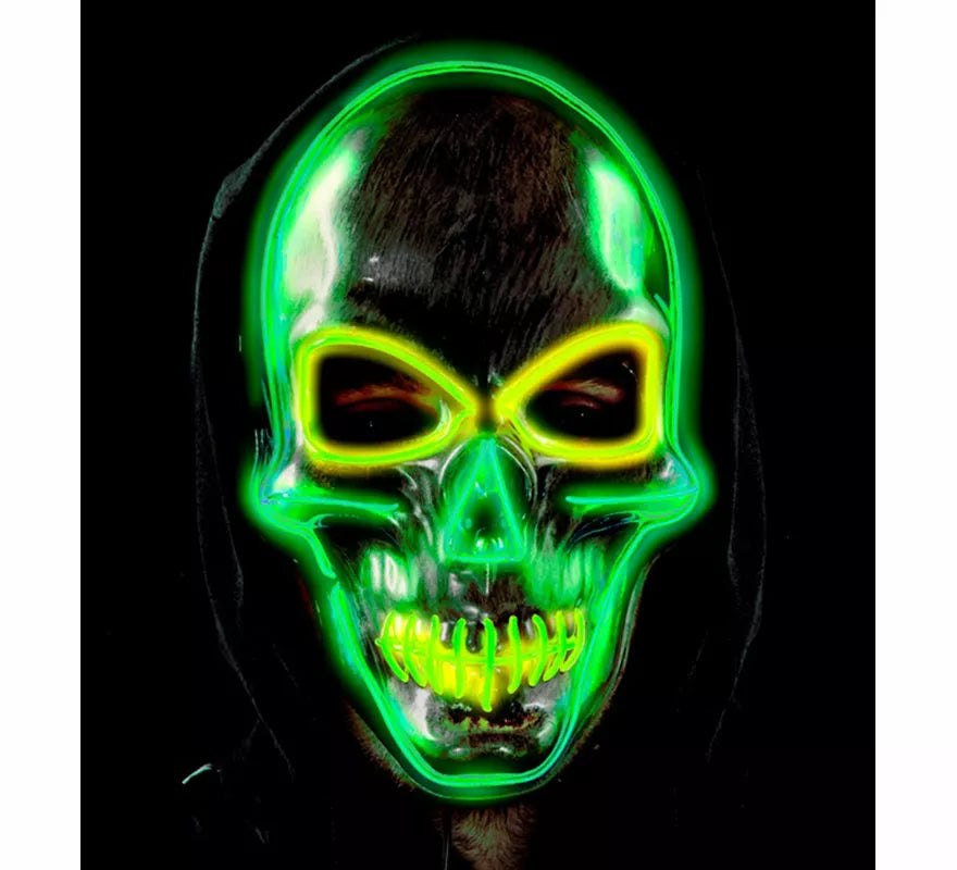 Translation missing: it.Máscara de Calavera plateada con LED de Colores