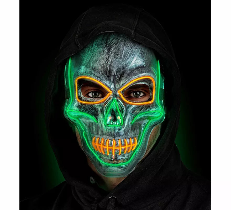 Translation missing: it.Máscara de Calavera plateada con LED de Colores