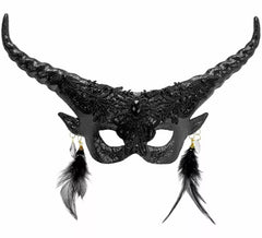 Maschera teatrale nera del diavolo