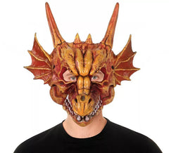 Maschera da drago cornuto marrone