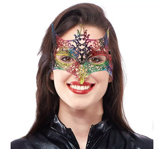 Maschera in pizzo arcobaleno per adulti