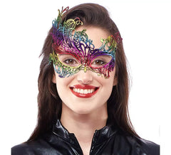 Maschera in pizzo arcobaleno alto per adulti