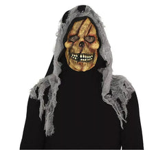 Maschera scheletro cicatrice con cappuccio in pvc