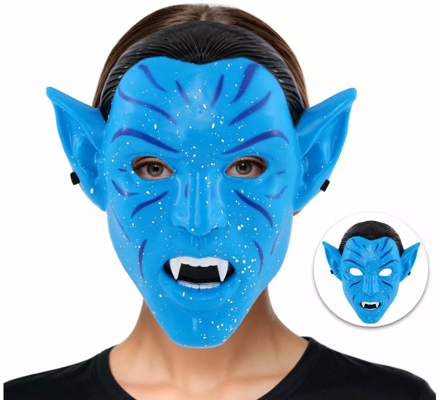 Máscara de Guerrera Tribal azul para mujer