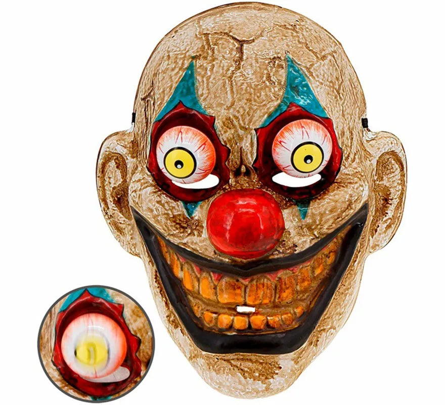 Máscara de Payaso Siniestro con Ojos Saltones