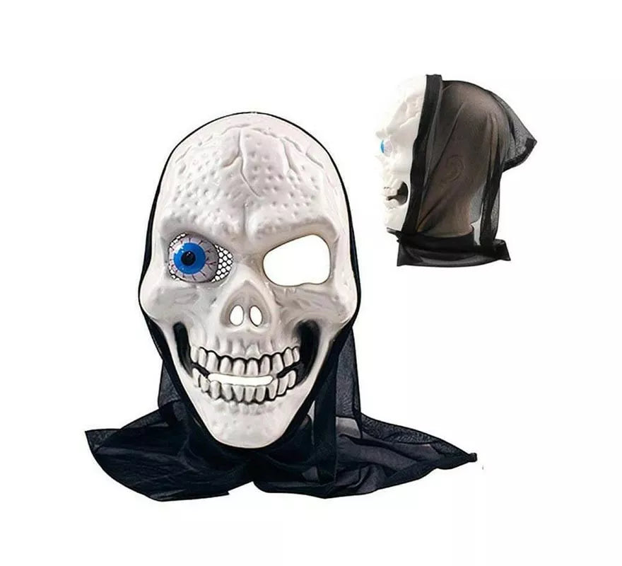 Translation missing: it.Máscara de Skull Blanca Tela ojo azul