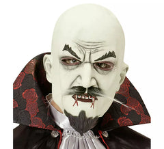 Maschera da vampiro calvo con baffi e pizzetto