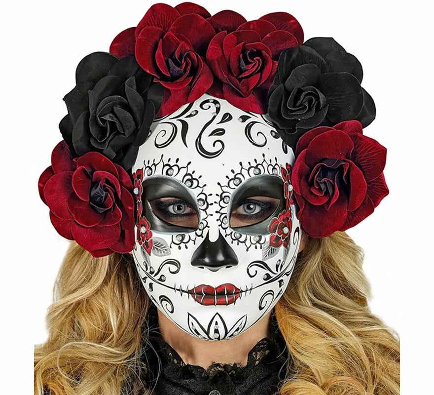Translation missing: it.Máscara Día de Los Muertos con Rosas