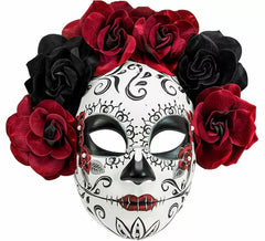 Maschera del Giorno dei Morti con rose