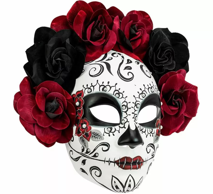 Translation missing: it.Máscara Día de Los Muertos con Rosas