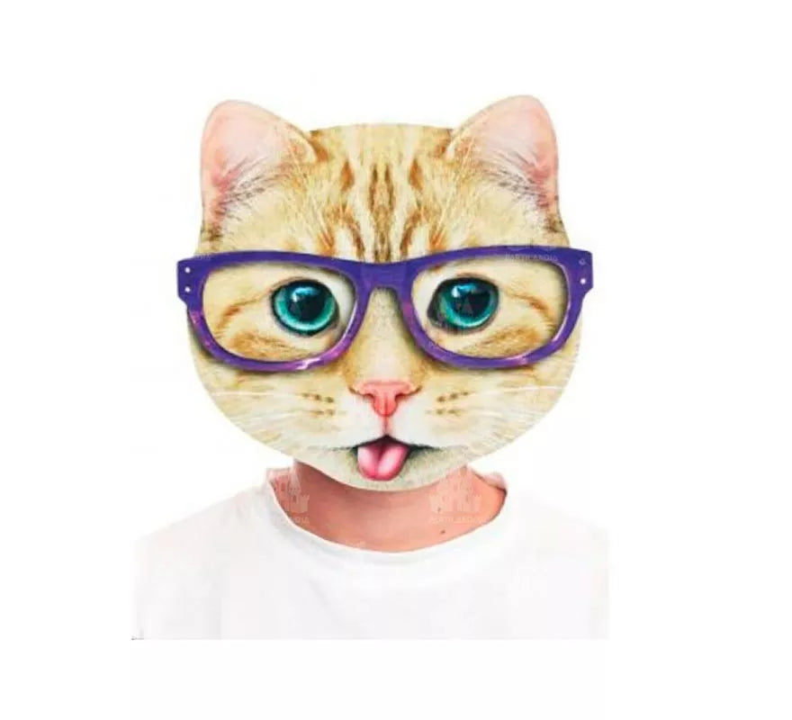 Translation missing: it.Máscara Gato gafas azules estampado