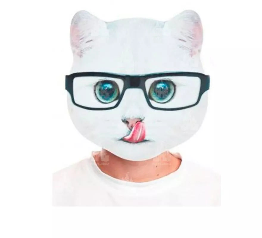 Translation missing: es.Máscara Gato gafas negras estampado