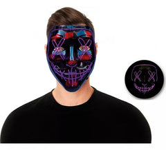 Maschera LED viola sinistra con luce in plastica