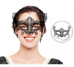Maschera di volpe di pizzo nero