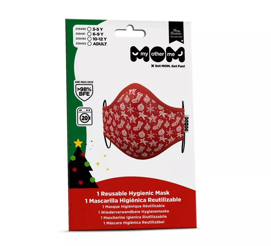 Translation missing: it.Mascarilla higiénica adultos Roja Adornos Navidad