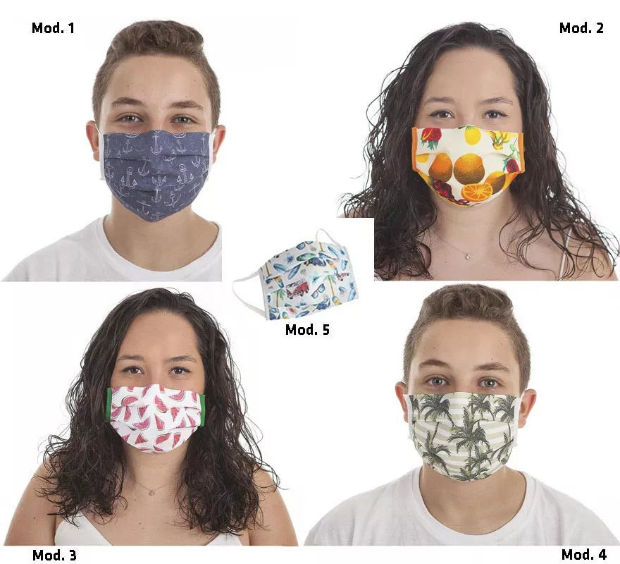 Translation missing: it.Mascarilla Higiénica estampados de verano 3 Filtros en diferentes modelos