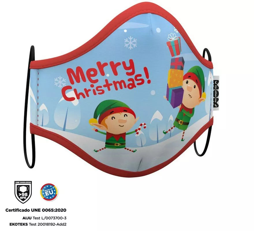 Translation missing: es.Mascarilla higiénica infantil Elfos Navidad
