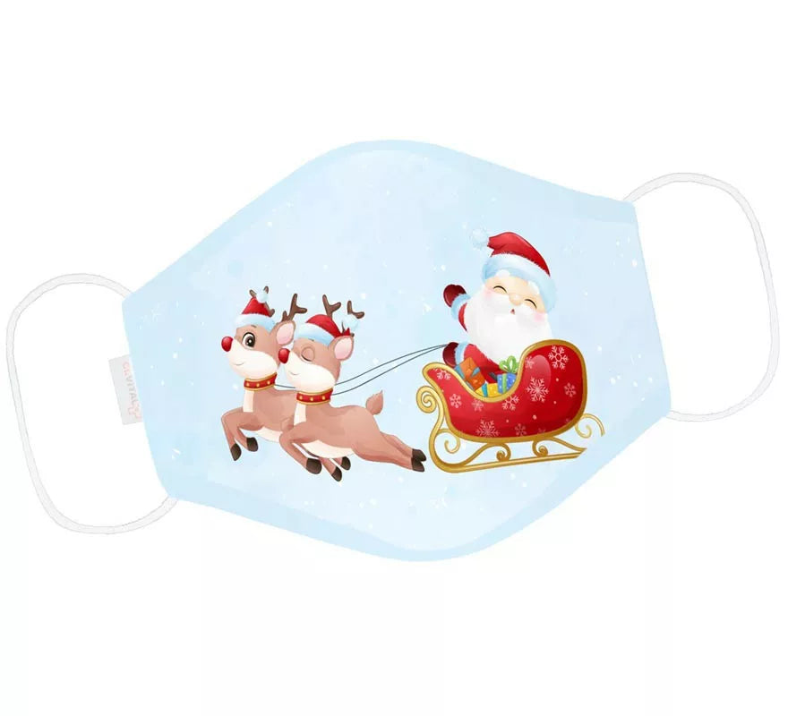Translation missing: es.Mascarilla Higiénica Infantil Protectora Papá Noel Trineo