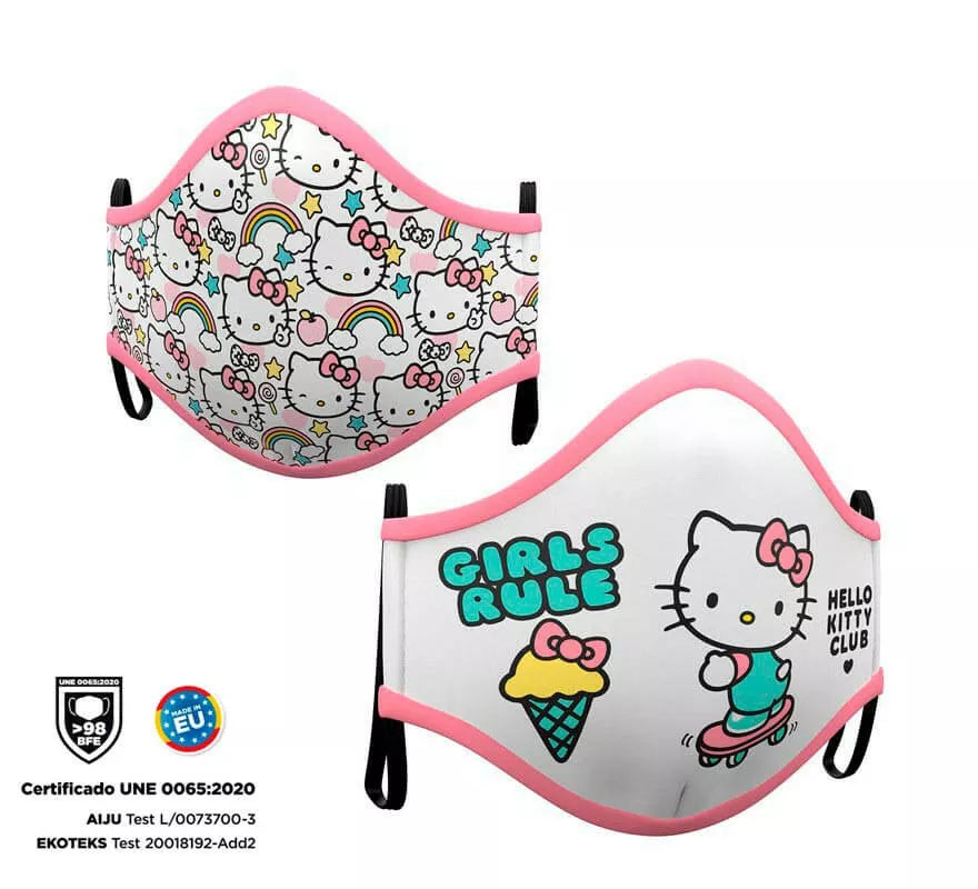 Translation missing: es.Mascarilla higiénica para adultos Hello Kitty Pack de 2