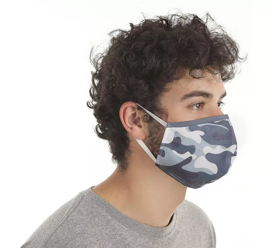 Translation missing: es.Mascarilla Higiénica Protectora Camuflaje gris 3 filtros