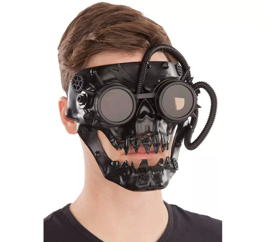 Translation missing: it.Mascarilla Negra Steampunk con tubos