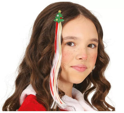 Mechón Árbol Navideño para cabello infantil de 30 cm
