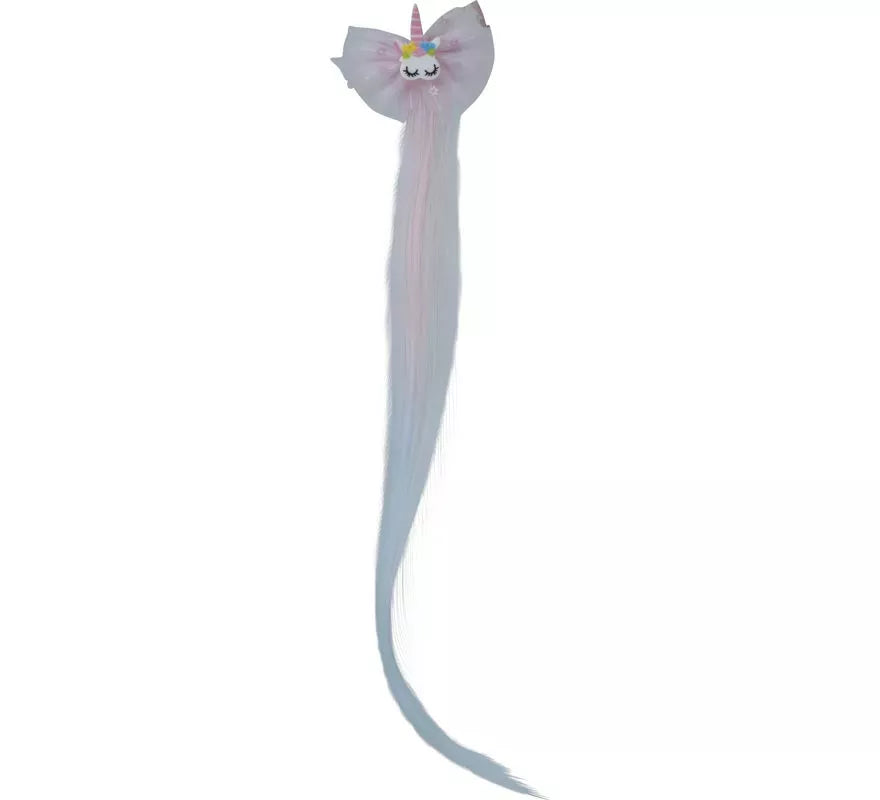 Translation missing: es.Mechón rosa con Unicornio de 35 cm