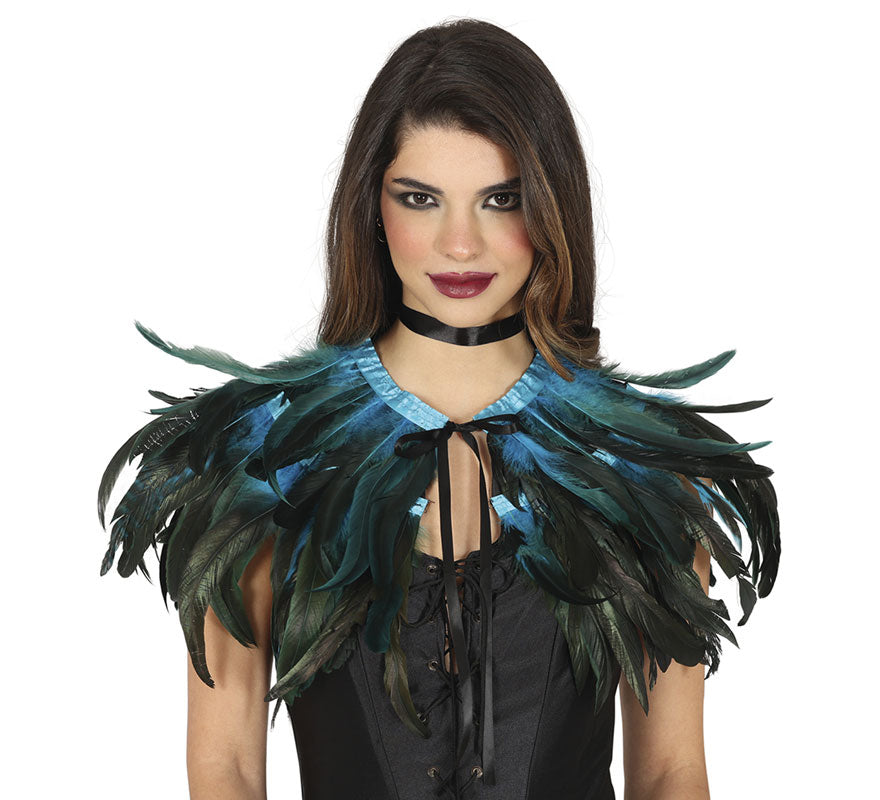 Translation missing: it.Media Capa de Plumas azul y negro adulto