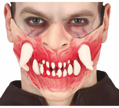 Semimaschera con grandi zanne in lattice