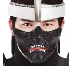 Mezza maschera da guerriero giapponese