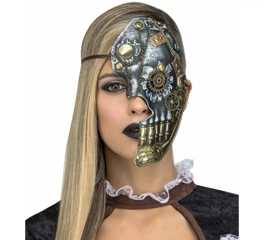 Translation missing: es.Media Máscara Steampunk con Cadena