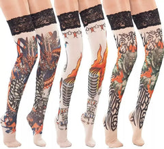 Calze con tatuaggi 3 modelli assortiti