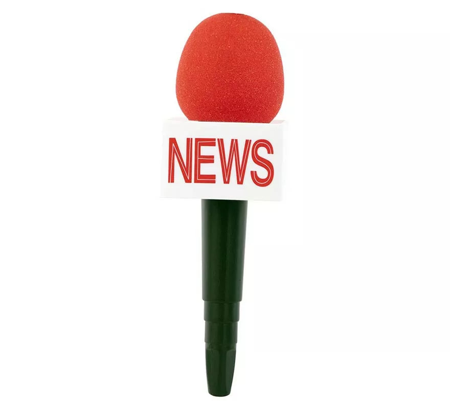 Translation missing: it.Micrófono de Reportero news rojo de 25X8 cm